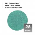 3m Green Corps Roloc Disc 36526 60 Grit Quick Change Heavy Duty Grinding Coating Removal 2 In 25 Discs Carton