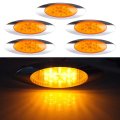 5 Pack Amber Led Side Marker Lights 16 Diodes Cab Roof Running Clearance For Peterbilt Trucks Waterproof Surface Mount 6 In 