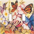 Art Plates Outlet Cover Decorative Metal Wall Plate Garden Butterflies 