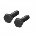 Uxcell M10x35mm Hex Head Left Hand Screw Bolts Fastener Carbon Steel Black 2pcs