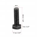 Uxcell M10x35mm Hex Head Left Hand Screw Bolts Fastener Carbon Steel Black 2pcs