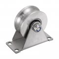 Uxcell 1pcs U Groove Track Wheel 2 68 201 Stainless Steel Sliding Gate Double Bearing Rollers With Bracket For Inverted