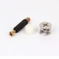 Flyshop Black Furniture Cabinet Side Connecting 1518 Cam Fitting 35mm Length Dowel Plastic Nut 10 Pack