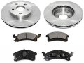 Front Semi Metallic Disc Brake Pad And Rotor Kit Compatible With 1992-2005 Chevy Cavalier 