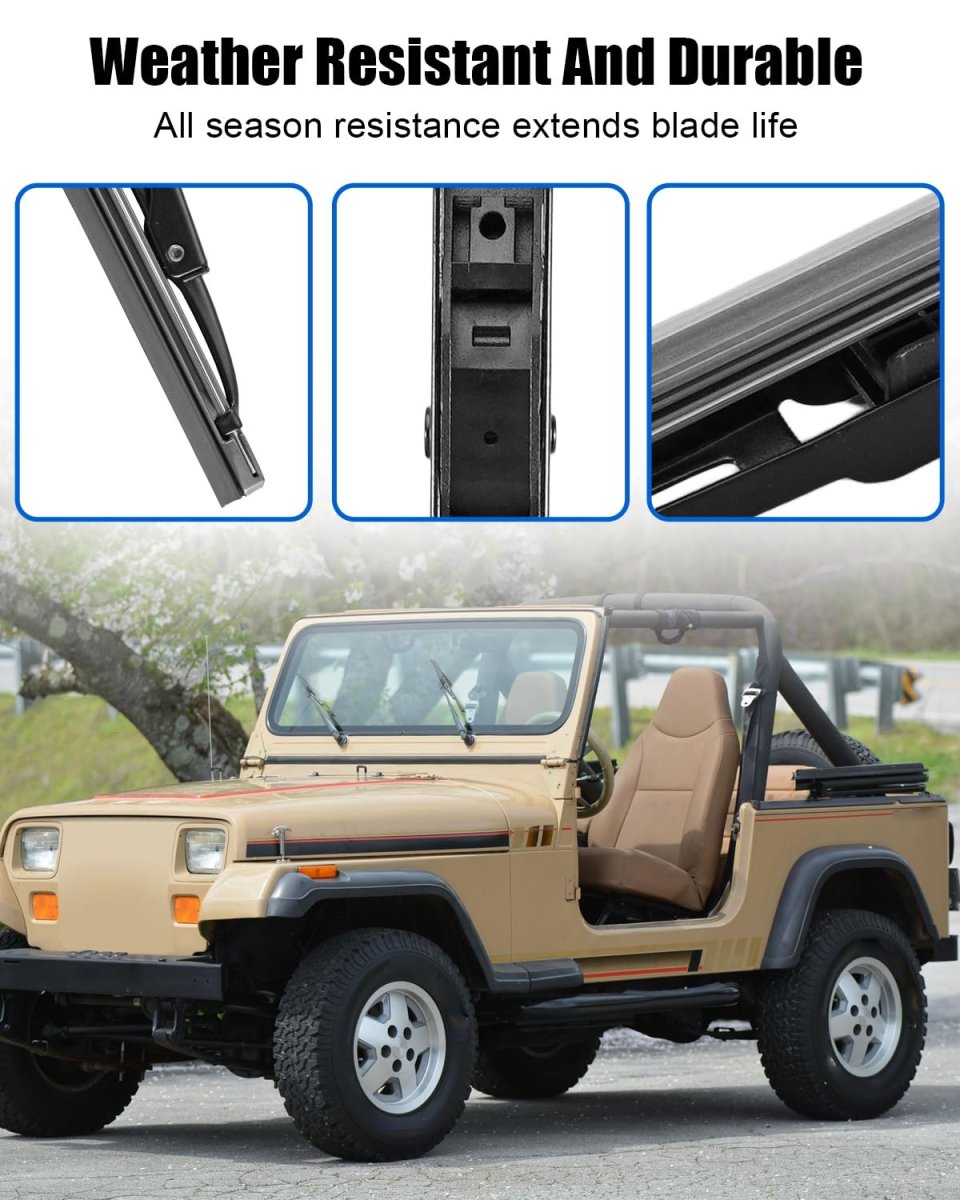 Front Windshield Wiper Blade For Jeep Wrangler Yj 1987-2006 Set Replace 83505425 19712 01 2 Pcs