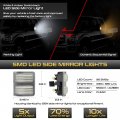 Switchback White Amber Sequential Turn Signal Led Strip For 2008-2016 Ford F250 F350 F450 F550 Super Duty Black Towing Mirror