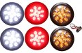 2 Clear Lens Red White Amber 4 Round Led Stop Turn Tail Back-up Reverse Fog Lights Include Grommet Plug For Truck Trailer Rv 