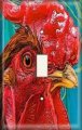 Snazzyswitch Red Rooster Decorative Light Switch Cover Single Toggle Wall Plate 