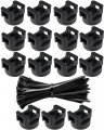 Hatsbi Magnetic Cable Zip Tie Holders Mounts Magnets Used For Management 15 Black Includes 60 Reusable Ties Heavy Duty 