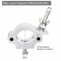 Uxcell Light Truss Clamps Aluminum Alloy Stage Lighting Pipe O Clamp For 1 5-2 05inch Od Tube Max Load 500lb Single Buckle 1pcs