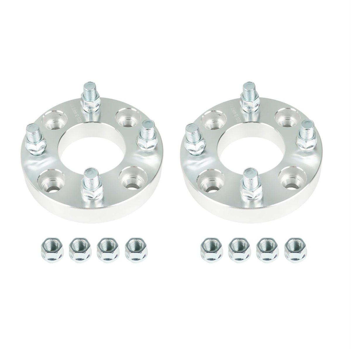 2 Pack 1in Wheel Spacers Adapters 4 X 101 6mm Silver 62mm Hub Bore 1 2in 20 Studs