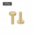 Uxcell Knurled Thumb Screws M6x20mm Flat Brass Bolts Grip Knobs Fasteners For Home Electronic Machine 5pcs