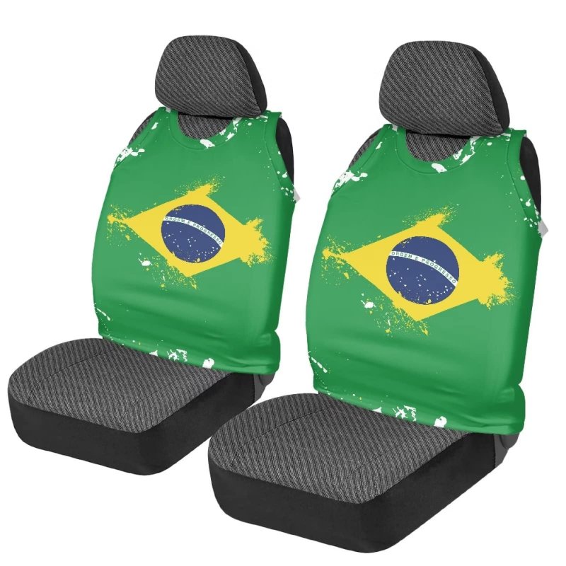 Ystardream Brazilian Flag Car Seat Cover Protector Automotive Vehicle Cushion For Cars Suv Pick-up Truck Universal Fit Set Auto