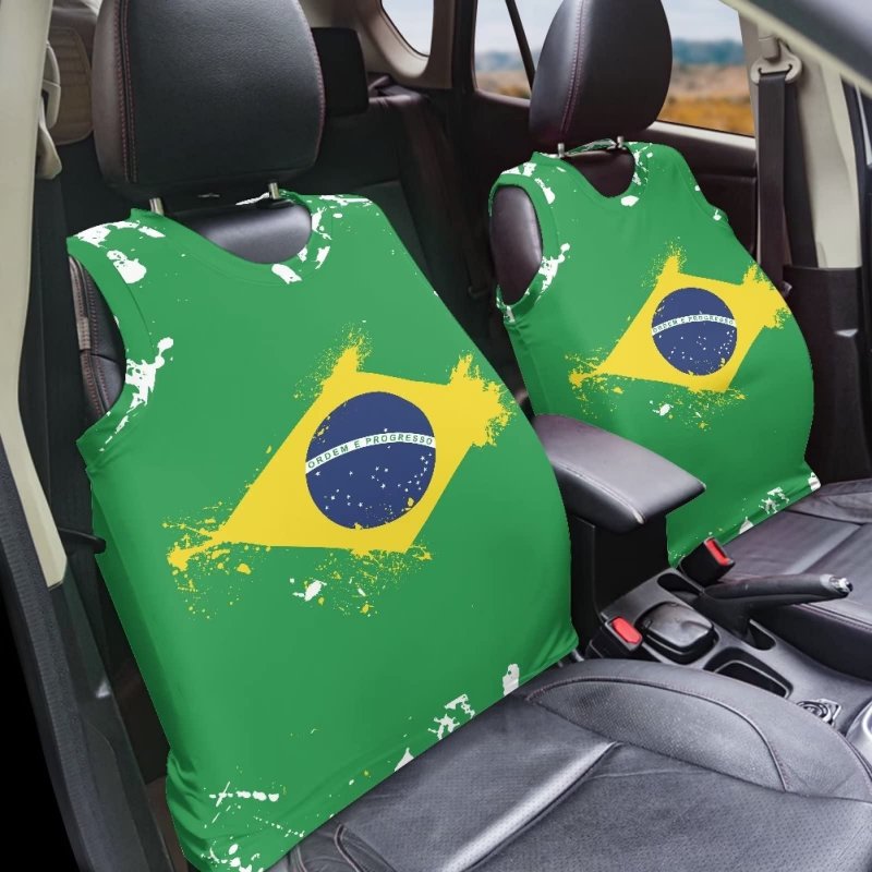 Ystardream Brazilian Flag Car Seat Cover Protector Automotive Vehicle Cushion For Cars Suv Pick-up Truck Universal Fit Set Auto