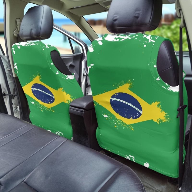 Ystardream Brazilian Flag Car Seat Cover Protector Automotive Vehicle Cushion For Cars Suv Pick-up Truck Universal Fit Set Auto