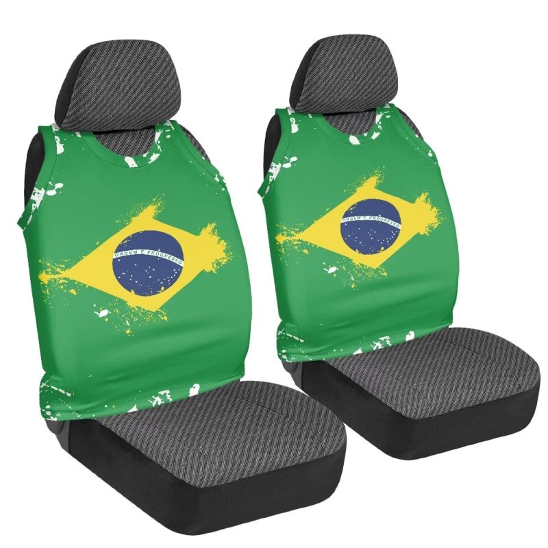 Ystardream Brazilian Flag Car Seat Cover Protector Automotive Vehicle Cushion For Cars Suv Pick-up Truck Universal Fit Set Auto