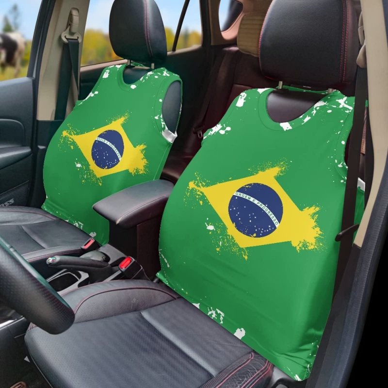 Ystardream Brazilian Flag Car Seat Cover Protector Automotive Vehicle Cushion For Cars Suv Pick-up Truck Universal Fit Set Auto