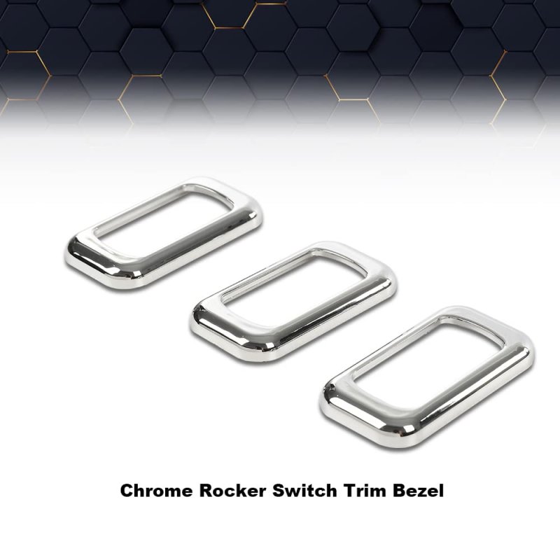 Chrome Rocker Switch Trim Bezel For Peterbilt Keworth Freightliner 3 Pcs