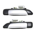 Rear Exterior Door Handles Pair For Honda Civic 2001 2002 2003 2004 2005 Sedan Driver And Passenger Side Smooth Black Bezel 