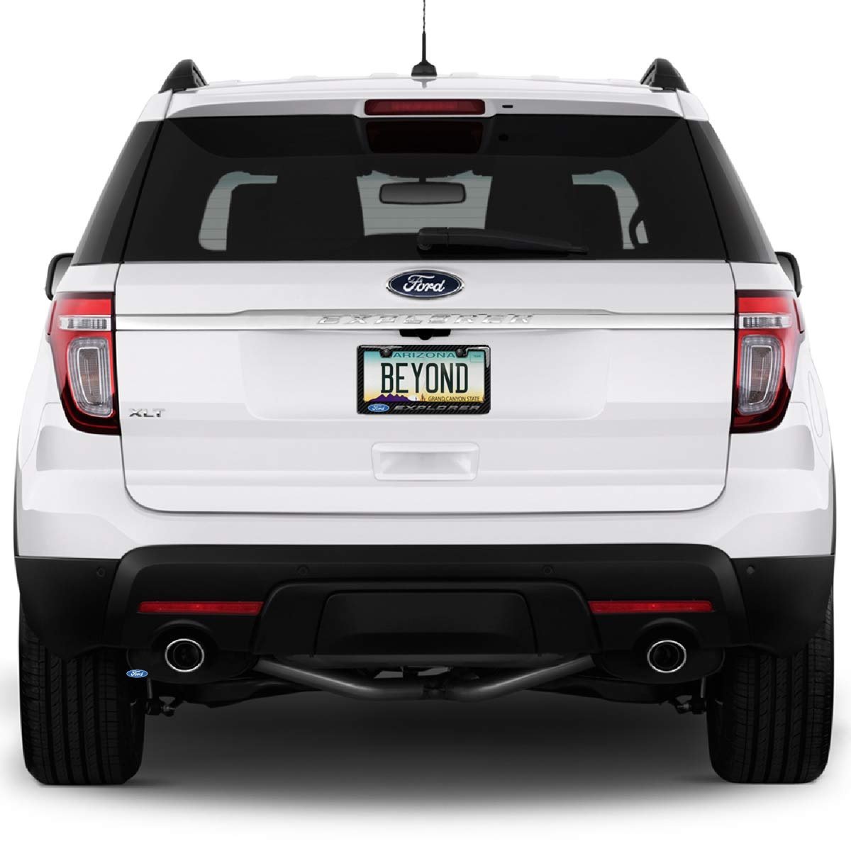 Ford Explorer 3d In Dark Gray On Real Carbon Fiber Abs Plastic License Plate Frame