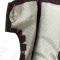 Auto Dynasty T3 Stainless Steel Knitted Mesh Turbocharger Heat Shield Wrap Blanket Black Red Stitches