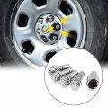 Uxcell 4 In 14mm X 1 5 Silver Tone Car Wheel Lock Lug Nuts Anti Theft Security Bolts