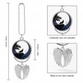 Howling Wolf At The Full Moon Night With Trees Car Pendant Rear View Mirror Hanging Accessories Interior Rearview Necklace For