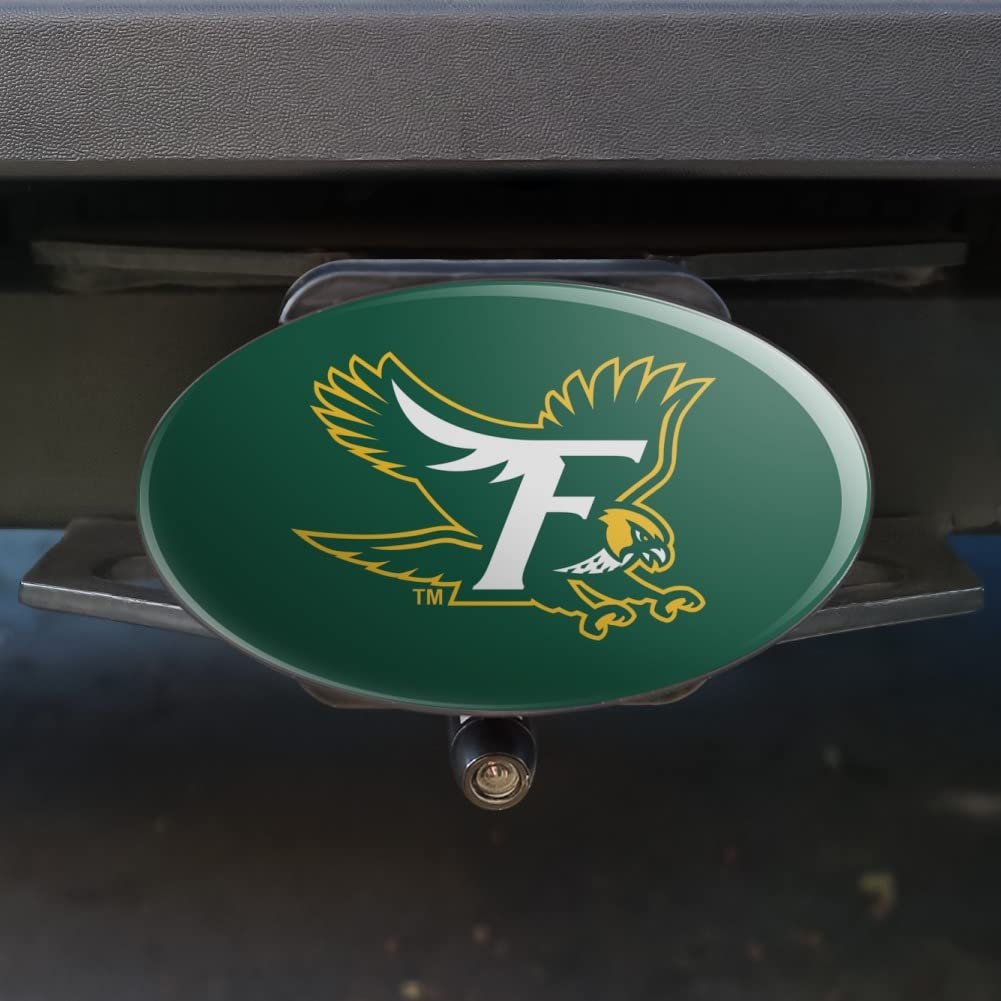 Fitchburg State University Falcons Logo Oval Tow Trailer Hitch Cover Plug For 2 In Receivers Black Abs Plastic With Uv