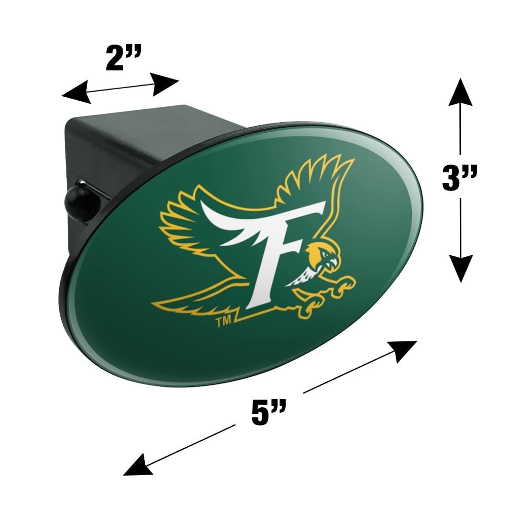Fitchburg State University Falcons Logo Oval Tow Trailer Hitch Cover Plug For 2 In Receivers Black Abs Plastic With Uv