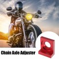 X Autohaux 4pcs 15mm Universal Dia Hole Chain Adjuster Block Tensioner Red Metal For Motorcycle