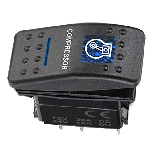 Blue Compressor Light Rocker Toggle Switch 12v 20a 24v 10a Waterproof 5 Pin On Off Push Button For Car Marine Boat Cxcp1601