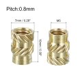 Knurled Insert Nuts 50pcs M5 X 10mm L 7mm Od 3d Printing Brass Female Threadeds Heat Set Insert Embedment