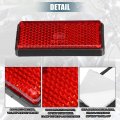 X Autohaux 8 Pcs Rectangular Stick-on Safety Spoke Reflective Self Adhesive Reflector For Gate Posts Cars Trailer Motorcycle