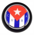 Cuba Cuban Flag Car Truck Black Round Grill Badge 3 5 Grille Chrome Emblem
