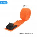 Uxcell Tie Down Straps 4pcs Adjustable Buckle Lashing 6 X 1 Cinch Strap For Luggage Packing Cargo Trucks Orange