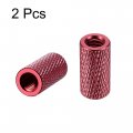 Uxcell 1 4-20 X 10mm 20mm Aluminum Alloy Hand Screw Nuts Diamond Knurl Knurled Camera Tripod Pass Hole Nut Red 2pcs