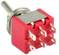 Mini Dpdt Toggle Switch On-on With 6-pin Solder Lug Termination 6a 125v Ac 0 51 X 5 1 15 By Electronix Express 