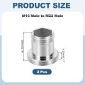 2pcs Faucet Aerator Adapter M16 Male To M22 With Washer 20mm Length