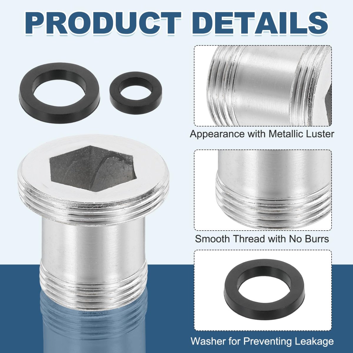 2pcs Faucet Aerator Adapter M16 Male To M22 With Washer 20mm Length
