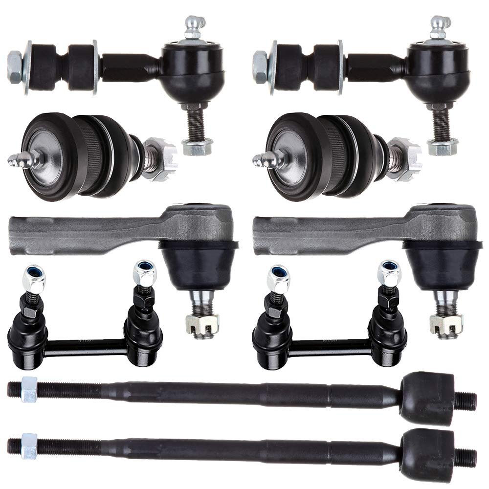 10 Piece Suspension Kit For Nissan Altima 1998 2001 Front Lower Ball Joints Outer And Inner Tie Rod Ends Rear Sway Bar End