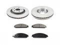 Front Ceramic Brake Pad And Rotor Kit Compatible With 2005-2007 Ford Five Hundred 