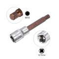 Uxcell M10 Spline Bit Socket 1 2 Square Drive Cr-v Sockets S2 Steel Bits 4 Length With Hex Shank Power Drill Adapter