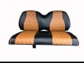 Club Car Precedent Front Golf Cart Seat Covers Diamond Stitching Black Brown 