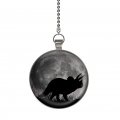 Triceratops Dinosaur Moon Glow In The Dark Fan Light Pull Pendant With Chain 