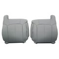 Secosautoparts Driver Passenger Top Lean Back Foam Cushion Replacement Leather Seat Cover Gray Fit For Chevy Silverado 1500
