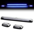 Auto Dynasty For Silverado Sierra Gmt900 Led Cab Roof Top Center Running Light Pair Side Lamps Chrome Blue 