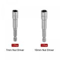 Quick-change Nut Driver Bit Set Of 10 Pcs 1 4 Hex Shank 7mm Non-magnetic Magnetic Setter Drill Bits