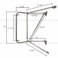 Door Mirror Bracket Arm With Side Mount Lower Support And Flat Cowl Stainless- Driver Fits Kenworth T800 W900b L T300 T170 270