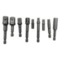 9-pieces Hex Shank Socket Adaptor With Magnetic Bit Holder Adapter Set Electric Impact Driver Drill