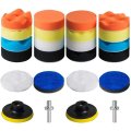 Wivmypog 3 Inch Sponge Buffing Pads 24pcs Car Foam Drill Polishing Pad Kit A 3-inch Backing Waxed Wool Self-adhesive For 